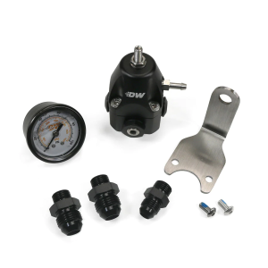 DeatschWerks - DWR1000C Adjustable Fuel Pressure Regulator W/ Pressure Gauge, Mounting Bracket & -8 AN Feed, -6 AN Return Fittings - Image 1