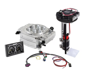 Holley Sniper 2 EFI 4BBL Throttle Body Fuel Injection Kit W/ 5" Handheld & Universal Returnless Drop-In Module - Polished
