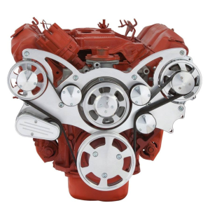 CVF 426 Hemi Serpentine System with Alternator Only For High Flow Water Pump - Polished (All Inclusive)