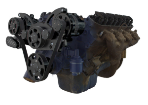 CVF Cadillac 368-500 Serpentine System with Alternator Only For High Flow Water Pump - Black (All Inclusive)