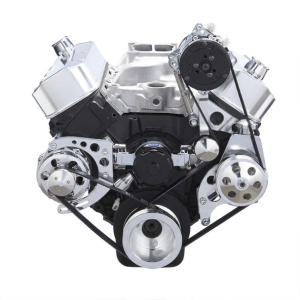 CVF Racing - CVF Chevy Big Block Gen IV Serpentine Conversion Kit with AC, Alternator, Power Steering Brackets For Electric Water Pump - Polished - Image 2