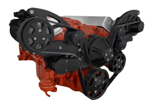 CVF Racing - CVF Chevy Small Block Wide Mount Serpentine System with A/C & Alternator (All Inclusive) - Black - Image 2