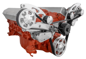 CVF Racing - CVF Chevy Small Block Wide Mount Serpentine System with AC, Power Steering, Alternator & Electric Water Pump (All Inclusive) - Polished - Image 3