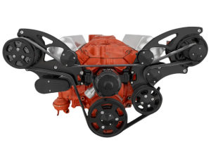 CVF Racing - CVF Chevy Small Block Wide Mount Serpentine System with AC, Power Steering, Alternator & Electric Water Pump (All Inclusive) - Black - Image 2