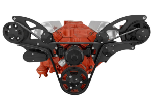 CVF Racing - CVF Chevy Small Block Wide Mount Serpentine System with A/C, Alternator & Electric Water Pump (All Inclusive) - Black - Image 2