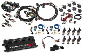 Holley LS1/LS6 Dominator ECU For EFI Conversion W/ 160LB Injectors, High Performance Coil Kit, 3Bar MAP Sensor, NTK Wideband & Dual 3 Port Boost Control Solenoids - 24X/1X