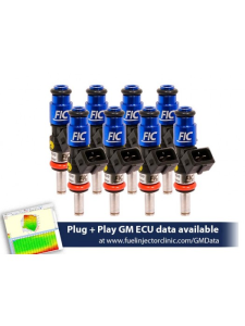 FIC 1200cc High Z Flow Matched Fuel Injectors for LS2 Engines - Set of 8