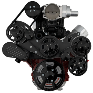 CVF Racing - CVF Wraptor LS FEAD System For Whipple 2.3L or 2.9L With Alternator, AC & Power Steering - Black Diamond Finish - Image 2