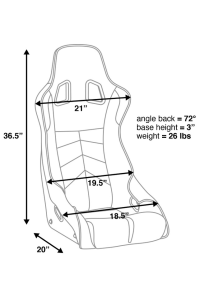 Corbeau-Blem - Blemished Corbeau DFX Black Vinyl Fixed Back Seat - Single - Image 3