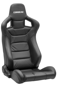 Blemished Corbeau RRS Black Leather Reclining Driver Side Racing Seat - Single