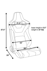 Corbeau-Blem - Blemished Corbeau RRS Black Leather Reclining Driver Side Racing Seat - Single - Image 4