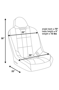 Corbeau-Blem - Blemished Corbeau Baja SS Grey Vinyl Fixed Back Racing Seat - Single - Image 2