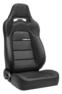 Blemished Corbeau Trailcat Black Vinyl / Black HD Vinyl Reclining Racing Seat - Pair