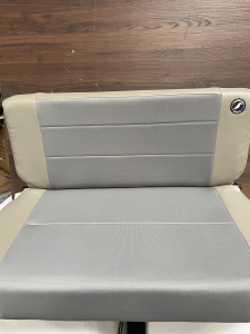 Corbeau-Blem - Corbeau Safari Tan Vinyl/Grey Cloth Bench Seat - Single *Discounted* - Image 1