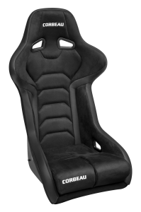 Blemished Corbeau FX1 Pro Black Microsuede/Cloth Fixed Back Seat - Single