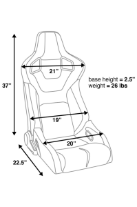 Corbeau-Blem - Blemished Corbeau RRB Black Vinyl W/ Red Diamond Stitching Reclining Driver Side Racing Seat - Single - Image 4