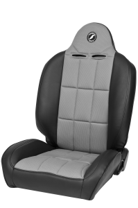 Corbeau-Blem - Blemished Corbeau Baja RS Black Vinyl/Grey Cloth Reclining Passenger Side Racing Seat W/ Lumbar Inflator - Single - Image 1