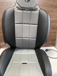 Corbeau-Blem - Blemished Corbeau Baja RS Black Vinyl/Grey Cloth Reclining Passenger Side Racing Seat W/ Lumbar Inflator - Single - Image 2