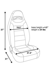 Corbeau-Blem - Blemished Corbeau Moab Black Neoprene Reclining Passenger Side Racing Seat - Single - Image 3