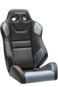 Corbeau-Blem - Blemished Corbeau SXS Silver/Black Vinyl Fixed Back Racing Seat - Single - Image 1