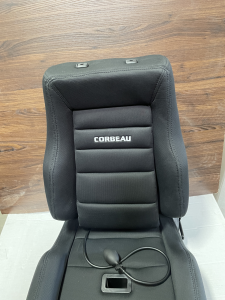 Corbeau-Blem - Blemished Corbeau GTS II Black Cloth Reclining Racing Seat W/ Lumbar Inflator & 5th Slot - Pair - Image 2