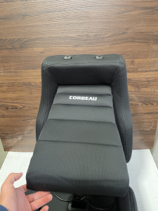 Corbeau-Blem - Blemished Corbeau GTS II Black Cloth Reclining Racing Seat W/ Lumbar Inflator & 5th Slot - Pair - Image 3