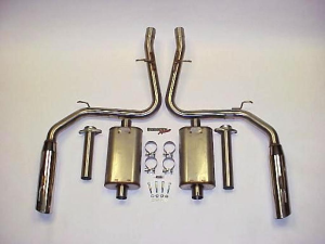 Bassani 2003-2004 Ford Mustang Cobra 4.6L 4V 2-1/2" Cat Back With Stainless Steel Dual Tips - Manual 