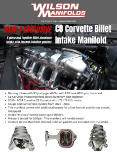 Wilson Manifold - Wilson Manifold Chevy Corvette C8 2020+ LT1/LT2 Billet High Performance Intake Manifold - Image 7