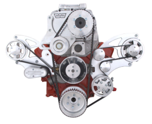 CVF Wraptor SBC FEAD System For Weiand Roots Blowers With AC and Alternator - Polished