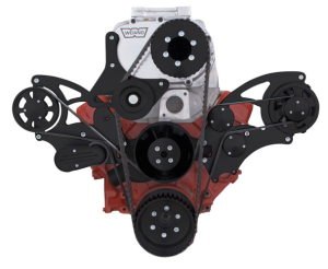 CVF Wraptor SBC FEAD System For Weiand Roots Blowers With Alternator - Black