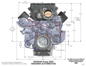Wegner Automotive - Wegner 8 Rib LS9 FEAD System For Kong TVS2650 Supercharger With Alternator AC PS and WP - Image 6