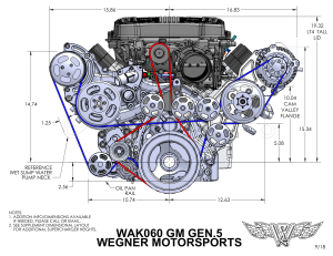 Wegner Automotive - Wegner 8 Rib Serpentine Drive System For LT4 6.2L Using 1.7L OE Eaton Supercharger - Alternator AC & PS - Wet Sump - Image 9