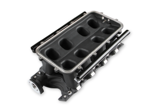 Holley - Holley Hi-Ram SBF 95MM Intake Manifold w/ High Flow Fuel Rails - Black (8.2 Deck) - Image 4