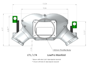 Frankenstein Engine Dynamics - Frankenstein LT Billet LowPro DI Only Intake Manifold - Anodized Black Finish  (2000HP Rated) - Image 5