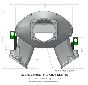 Frankenstein Engine Dynamics - Frankenstein LS1/LS2/LS6 Cathedral Port Billet Freakshow Intake Manifold - Raw Finish (2000HP Rated) - Image 9
