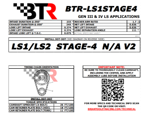 Brian Tooley Racing - BTR Stage 4 Naturally Aspirated Camshaft For LS1/LS2 Engines - 90+ HP Gain - Image 2
