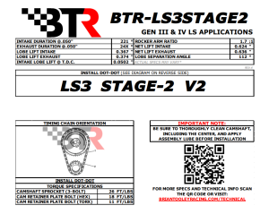 Brian Tooley Racing - BTR Stage 2 Naturally Aspirated 3-Bolt Camshaft For LS3 Engines - 60+ HP Gain - Image 3