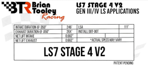 Brian Tooley Racing - BTR Stage 4 Naturally Aspirated v2 Camshaft For LS7 Engines - 100HP Gain - Image 5