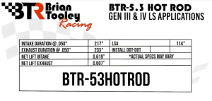 Brian Tooley Racing - BTR Hot Rod v2 Camshaft W/ Valve Train Components For LS Engines - 80+ HP Gain - Image 3