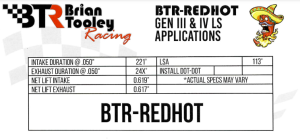 Brian Tooley Racing - BTR Red Hot Supercharger/NA Camshaft W/ Valve Train Components For Gen III/IV LS Engines - 50+ HP Gain - Image 5