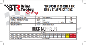 Brian Tooley Racing - BTR "Truck Norris Jr." Naturally Aspirated Camshaft For LV1/LV3 4.3L V6 Engines - 38+ HP Gain - Image 3