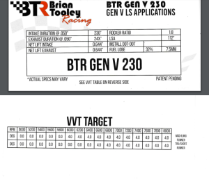 Brian Tooley Racing - BTR LT1/L86 230 Camshaft W/ Valve Train Components - 149+ HP Gain - Image 5