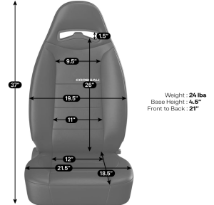 Corbeau-Blem - Blemished Corbeau Moab Grey Vinyl Reclining Driver Side Racing Seat - Single - Image 5