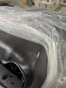 Corbeau-Blem - Blemished Corbeau Baja JP Black Vinyl / Red H/D Vinyl Fixed-Back Racing Seat - Single - Image 2