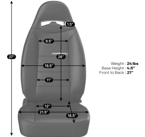 Corbeau-Blem - Blemished Corbeau Moab Grey Vinyl Reclining  Back Racing Seats w/ Seat Heaters - Pair - Image 4