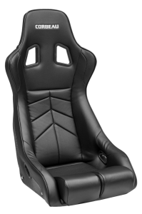 Blemished Corbeau DFX Black Vinyl Fixed Back Seats - Pair