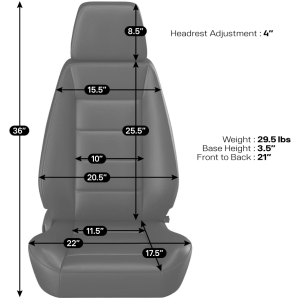 Corbeau-Blem - Blemished Corbeau Sport Black Vinyl Reclining Passenger Side Racing Seat w/ Seat Heater - Single - Image 2