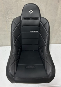 Blemished Corbeau Baja JP Black Vinyl/Cloth Fixed-Back Racing Seat - Single