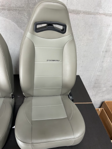 Corbeau-Blem - Blemished Corbeau Moab Grey Vinyl Reclining Back Racing Seats - Pair - Image 3