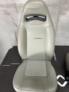 Corbeau-Blem - Blemished Corbeau Moab Grey Vinyl Reclining Back Racing Seats - Pair - Image 6